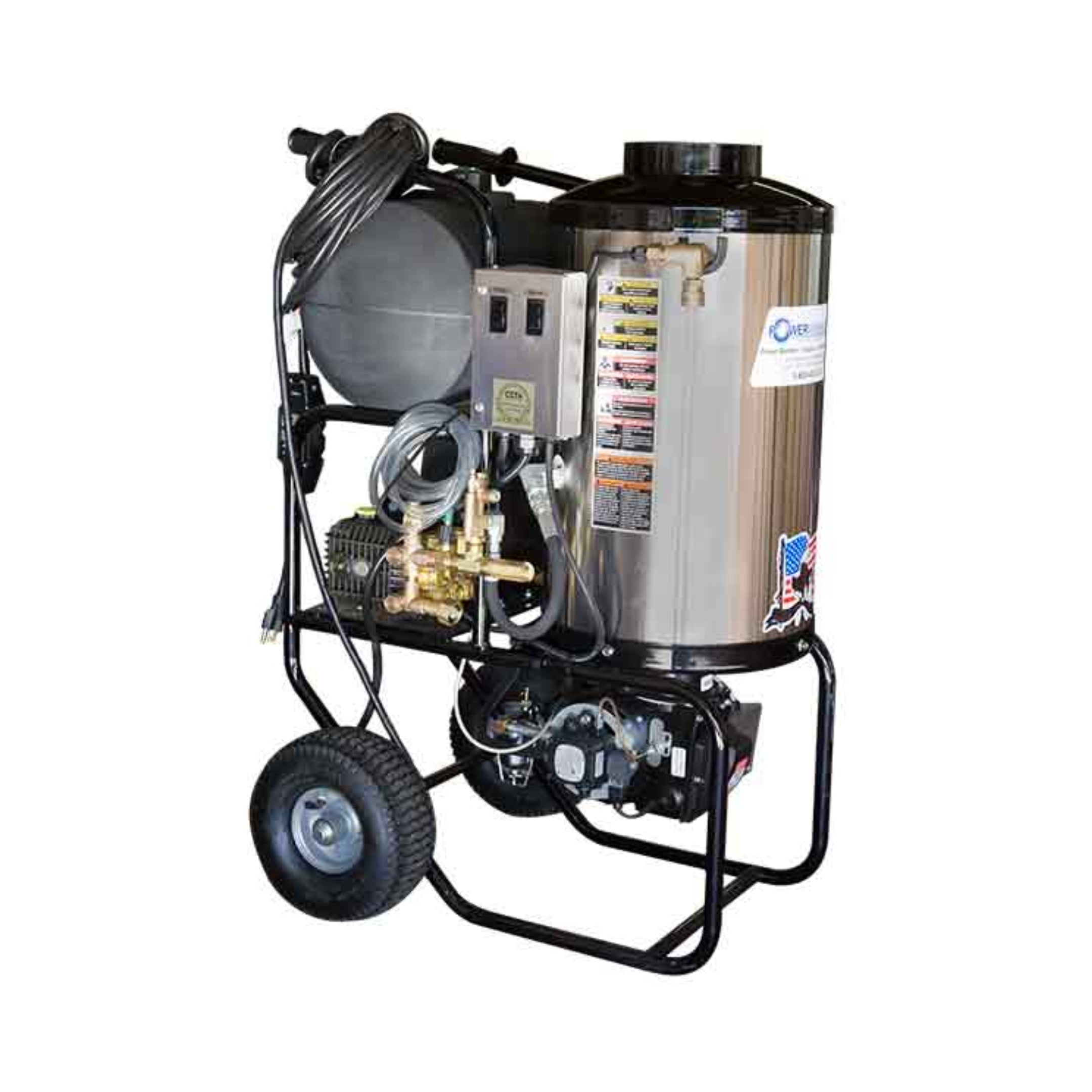 Delux® Electric-Powered Engine Hot Water Pressure Washer Machine Cart with 3.0 GPM at 2000 PSI