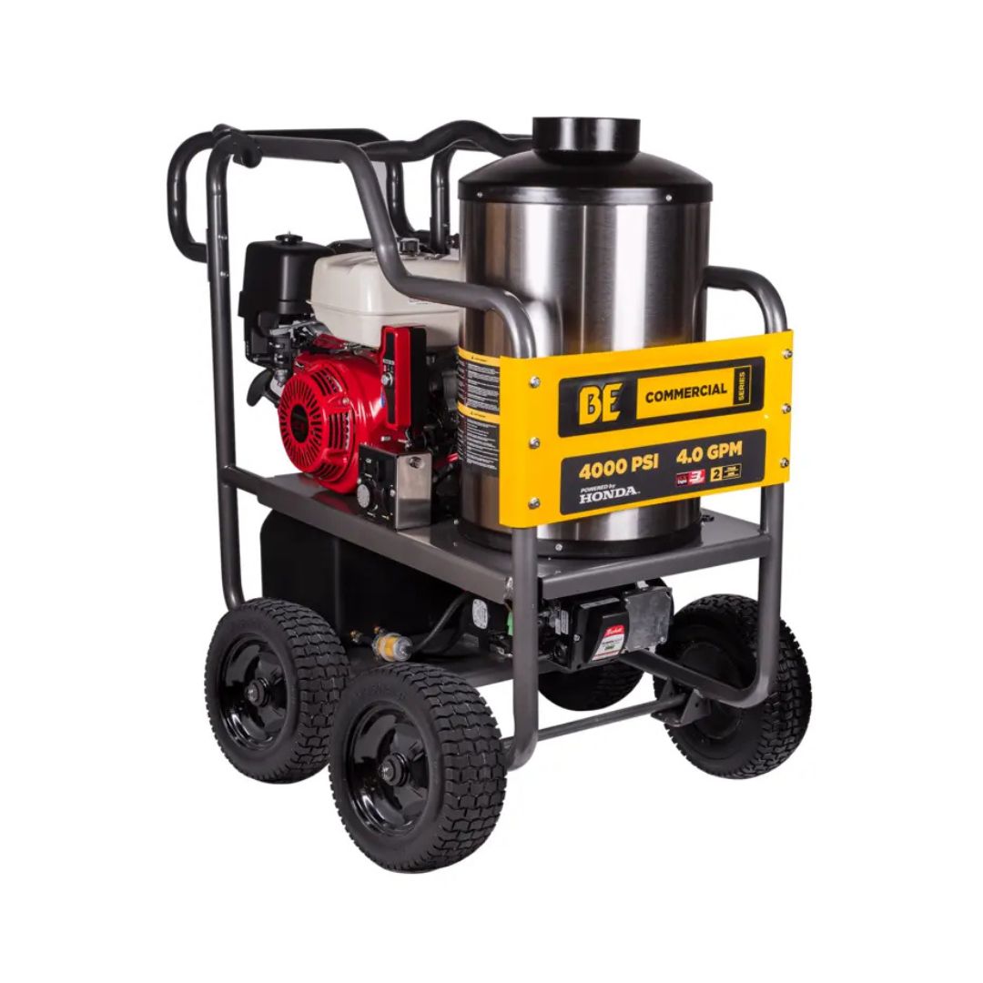 BE 4,000 PSI - 4.0 GPM Warrior Hot Water Pressure Washer with Honda GX390 Engine and General Triplex Pump - Commercial Series