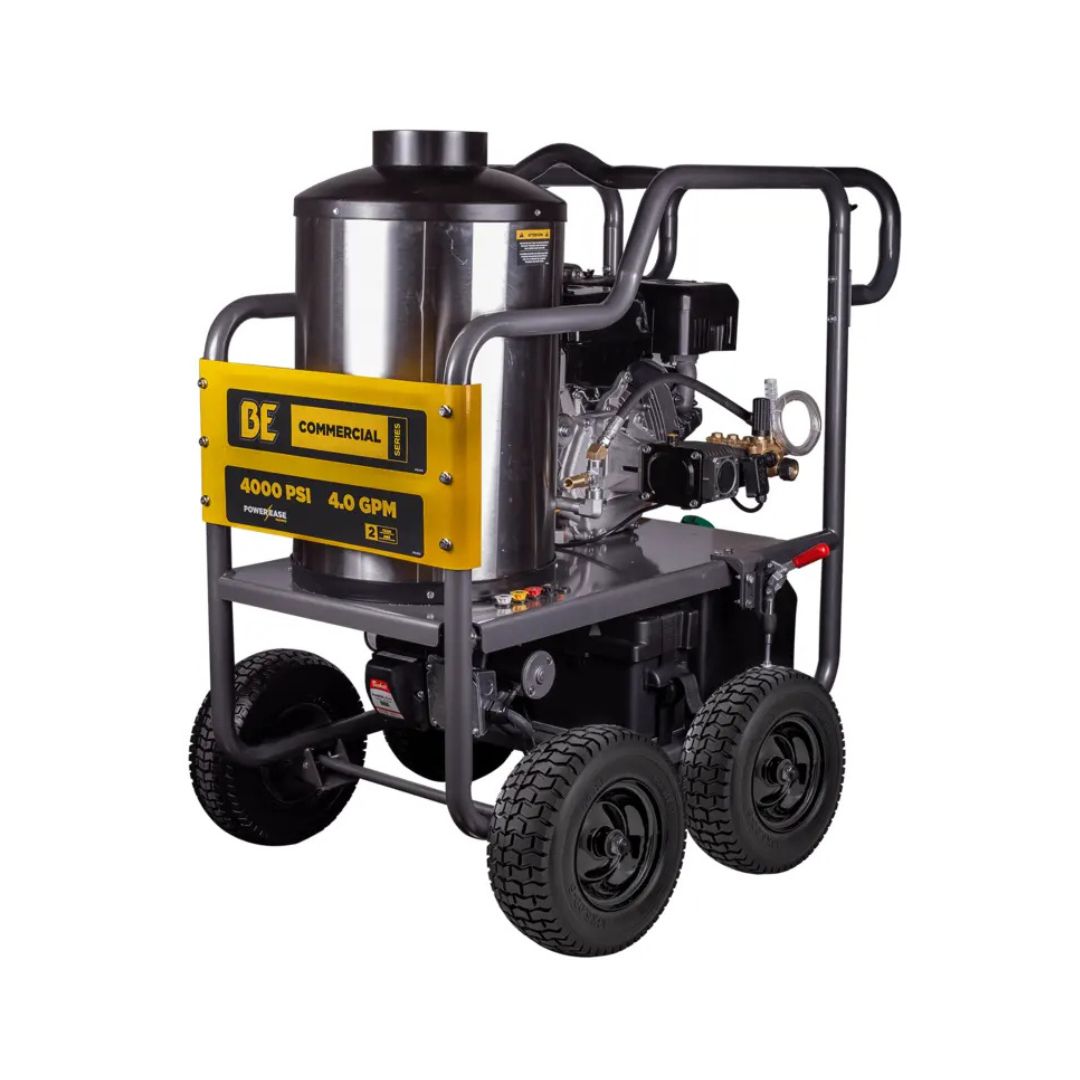 BE 4,000 PSI - 4.0 GPM Warrior Hot Water Pressure Washer with Powerease 420 Engine and AR Triplex Pump - Commercial Series