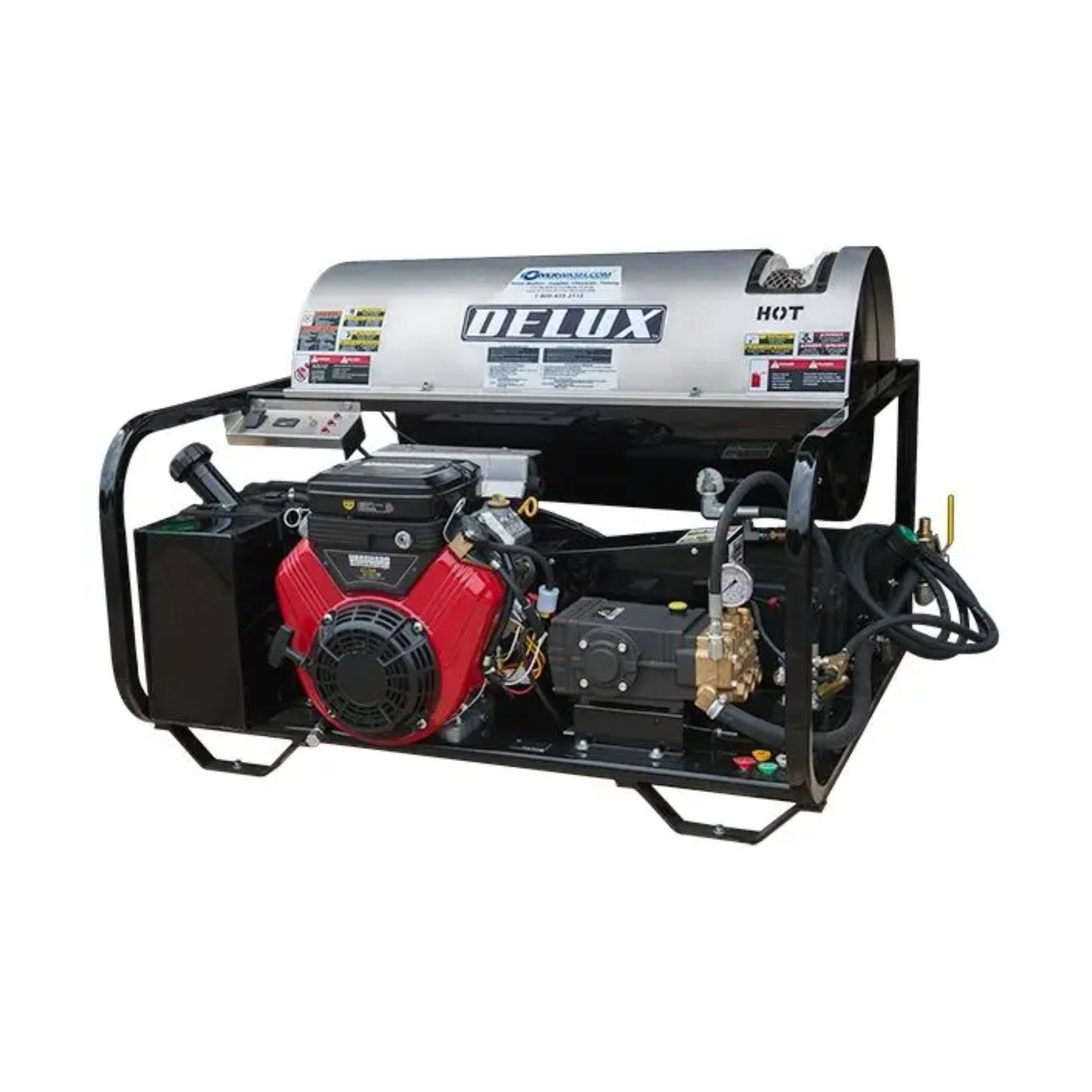 Delux® Gas-Powered Engine Hot Water Pressure Washer Machine Skid with 5.0 GPM at 3000 PSI