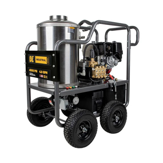 BE 4,000 PSI - 4.0 GPM Typhoon Hot Water Pressure Washer with Honda GX390 Engine and Belt Driven General Triplex Pump - Industrial Series