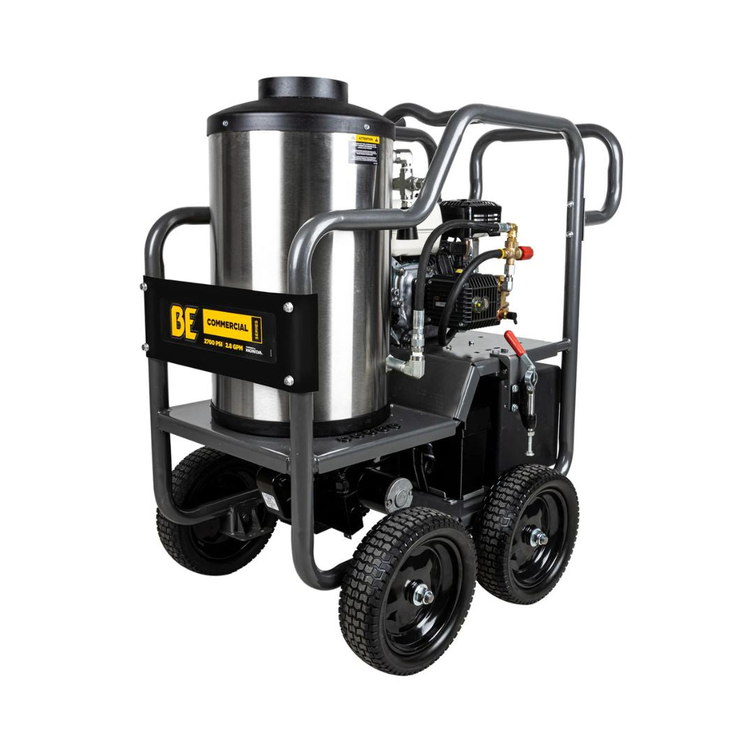 BE 2,700 PSI - 2.8 GPM Flanker Hot Water Pressure Washer with Honda GX200 Engine and General Triplex Pump - Commercial Series