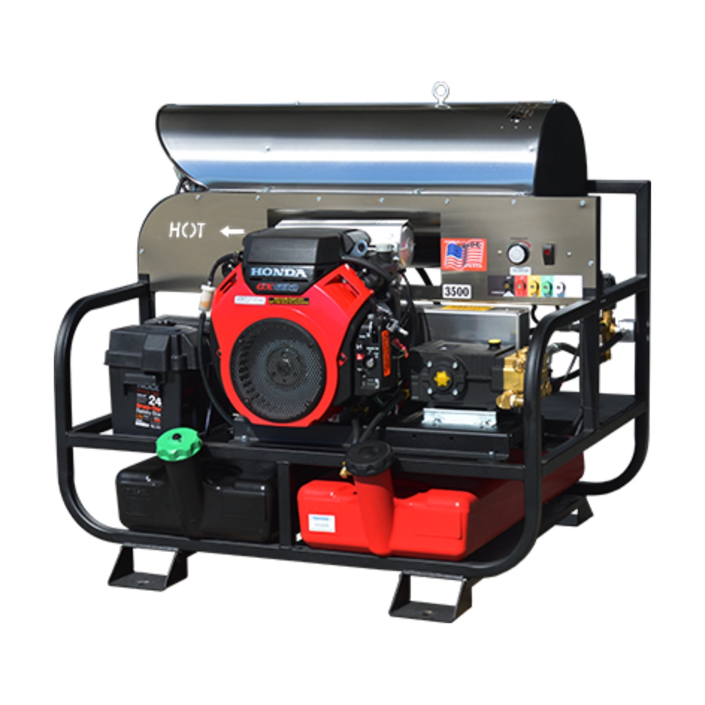 Pressure Pro Gas-Powered Engine Hot Water Pressure Washer V-Belt Drive 12V Skid (Pro-Super Skid Series)