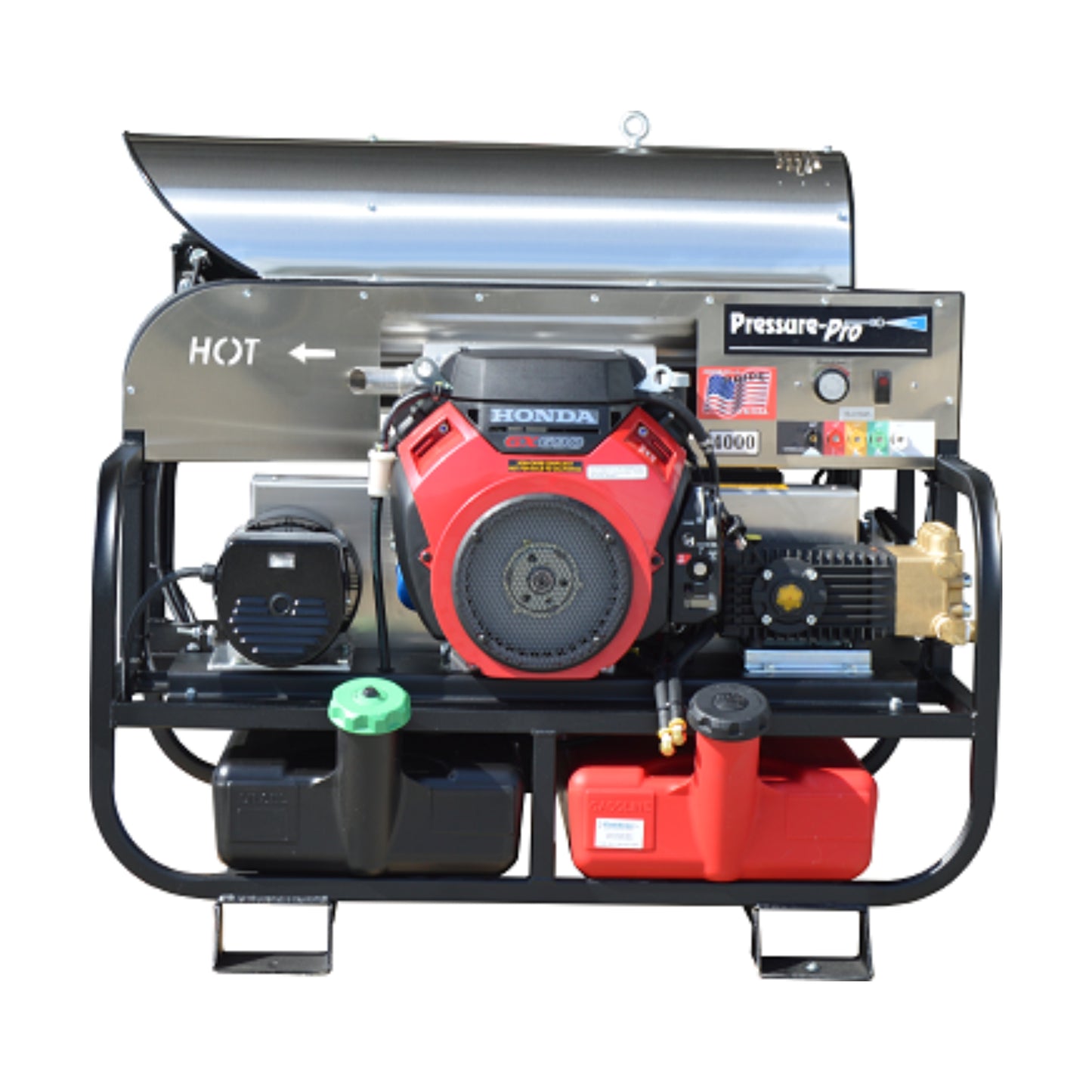 Pressure Pro Gas-Powered Engine Hot Water Pressure Washer V-Belt Drive 115V 2900 Watt 20 AMP Generator Skid (Pro-Super Skid Series)