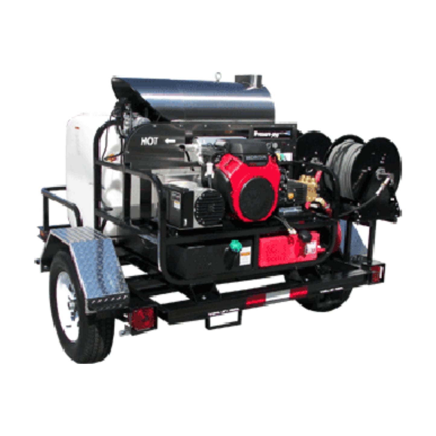 Pressure Pro Gas-Powered Engine Hot Water Pressure Washer V-Belt Drive Trailers (Pro-Super Skid Tow-Pro Trailers)